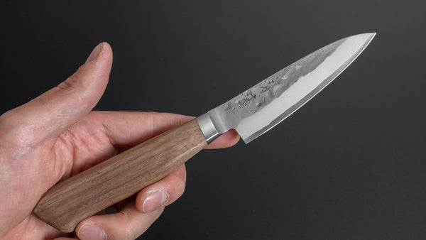 Hitohira TD Blue #2 Stainless Clad Nashiji Yo Paring 90mm Walnut Handle - Tetogi