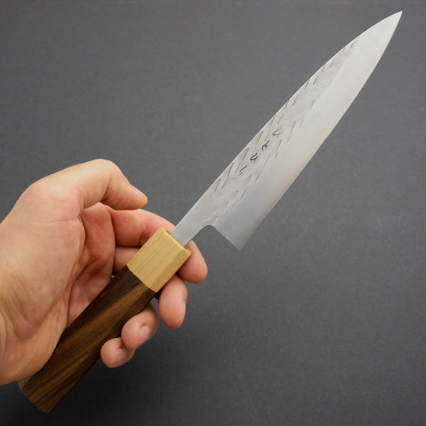 Hitohira TD SLD Tsuchime Gyuto 165mm Walnut Handle - Tetogi