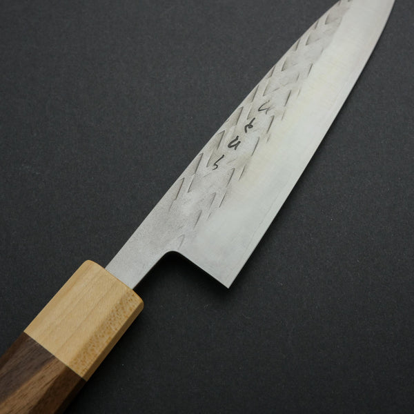 Hitohira TD SLD Tsuchime Gyuto 165mm Walnut Handle - Tetogi