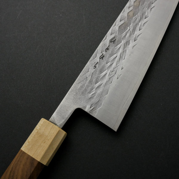 Hitohira TD SLD Tsuchime Gyuto 240mm Walnut Handle - Tetogi