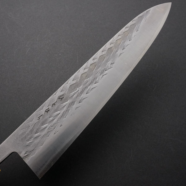 Hitohira TD SLD Tsuchime Gyuto 240mm Walnut Handle - Tetogi