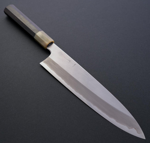 Hitohira Togashi Blue #1 Stainless Clad Gyuto 240mm Taihei Ebony Handle - Tetogi