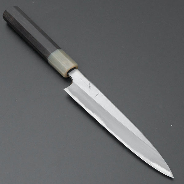 Hitohira Togashi Blue #1 Stainless Clad Migaki Petty 165mm Taihei Ebony Handle - Tetogi