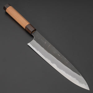 Hitohira Togashi Blue #2 Kurouchi Gyuto 240mm Cherry Wood Handle (Ebony End) - Tetogi