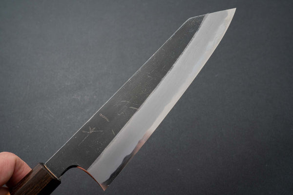 Hitohira Togashi Blue #2 Kurouchi Kiritsuke Gyuto 210mm Cherry Wood Handle (Ebony End) - Tetogi