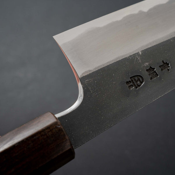 Hitohira Togashi Blue #2 Kurouchi Kiritsuke Gyuto 210mm Cherry Wood Handle (Ebony End) - Tetogi