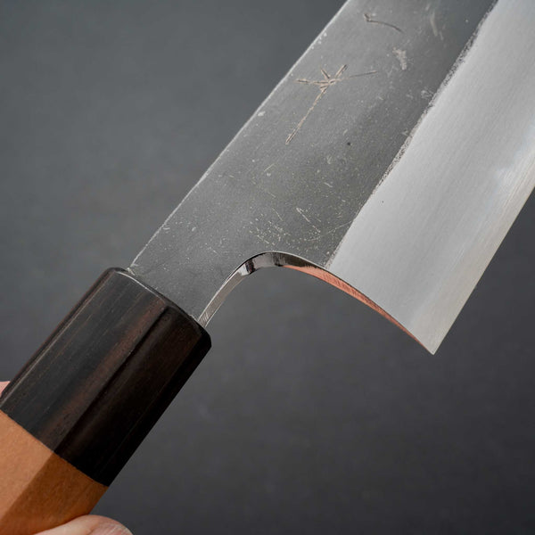 Hitohira Togashi Blue #2 Kurouchi Kiritsuke Gyuto 240mm Cherry Wood Handle (Ebony End) - Tetogi