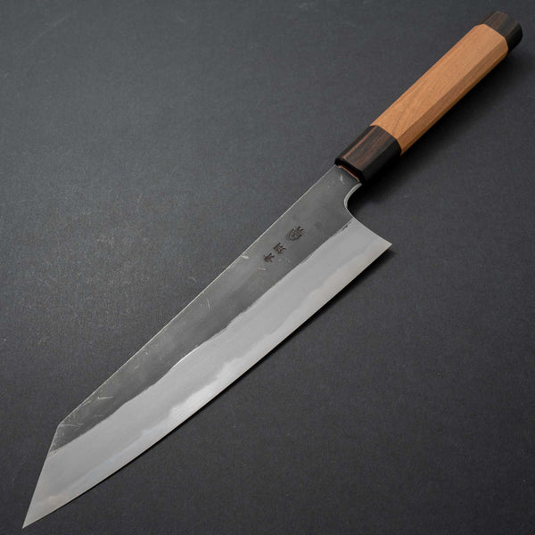 Hitohira Togashi Blue #2 Kurouchi Kiritsuke Gyuto 240mm Cherry Wood Handle (Ebony End) - Tetogi