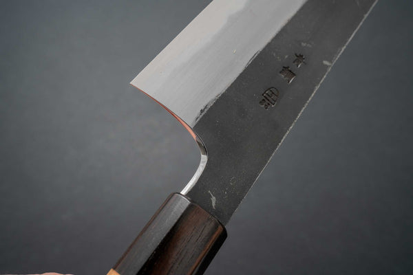 Hitohira Togashi Blue #2 Kurouchi Kiritsuke Gyuto 240mm Cherry Wood Handle (Ebony End) - Tetogi