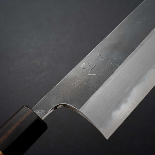 Hitohira Togashi Blue #2 Kurouchi Nakiri Cherry Wood Handle (Ebony End) - Tetogi