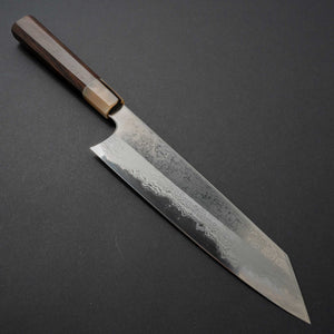 Hitohira Togashi White #1 Damascus Wide-Bevel Kiritsuke Gyuto 240mm Ebony Handle - Tetogi