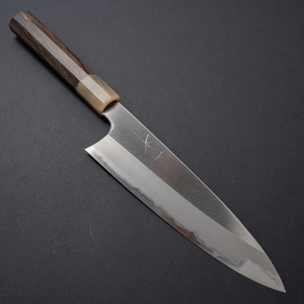 Hitohira Togashi White #1 Stainless Clad Gyuto 210mm Ziricote Handle (Blond Horn) - Tetogi