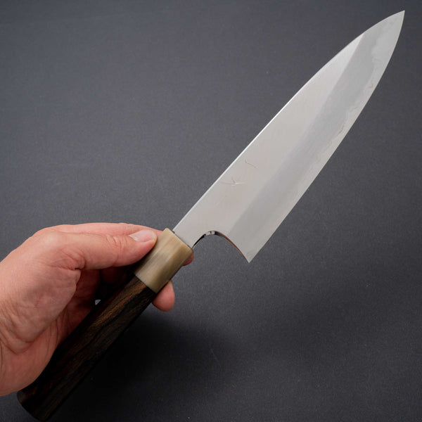 Hitohira Togashi White #1 Stainless Clad Gyuto 210mm Ziricote Handle (Blond Horn) - Tetogi