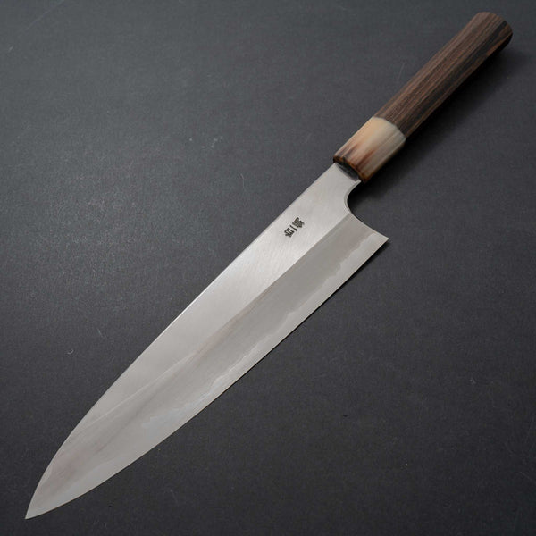 Hitohira Togashi White #1 Stainless Clad Gyuto 240mm Ziricote Handle - Tetogi