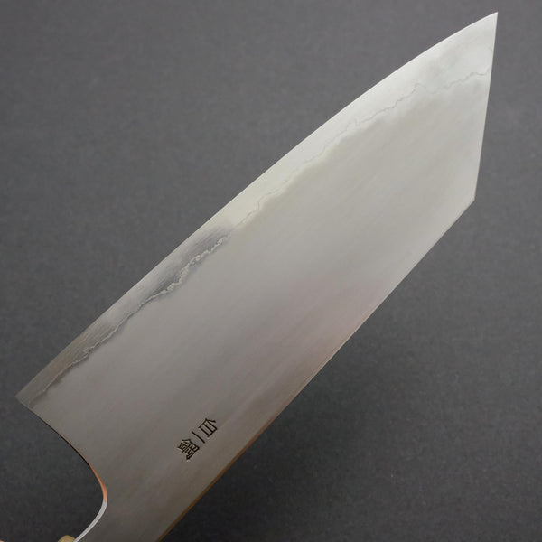 Hitohira Togashi White #1 Stainless Clad Kasumi Bunka 180mm Ebony Handle - Tetogi