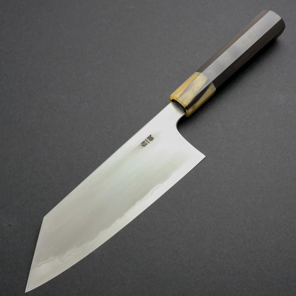 Hitohira Togashi White #1 Stainless Clad Kasumi Bunka 180mm Ebony Handle - Tetogi