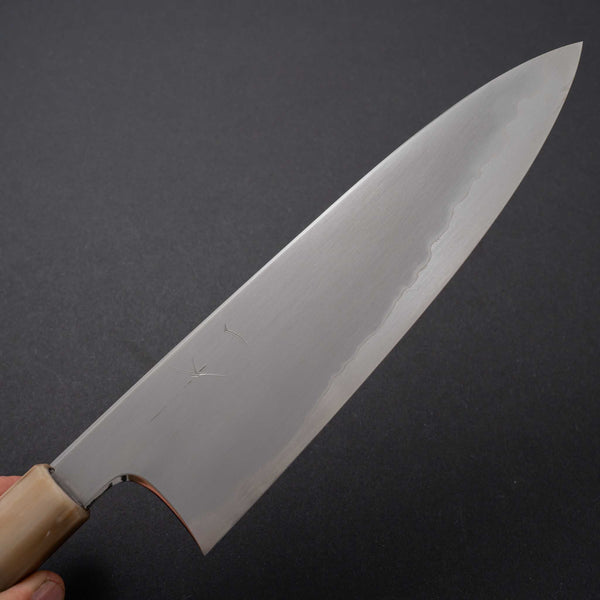 Hitohira Togashi White #1 Stainless Clad Kasumi Gyuto 210mm Ebony Handle - Tetogi