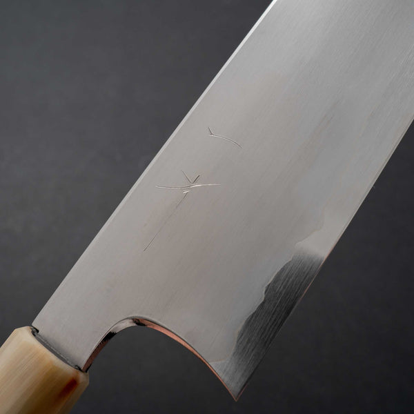 Hitohira Togashi White #1 Stainless Clad Kasumi Gyuto 240mm Ebony Handle - Tetogi