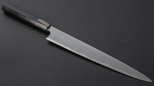 Hitohira Togashi White #1 Stainless Clad Kasumi Sujihiki 270mm Ebony Handle - Tetogi