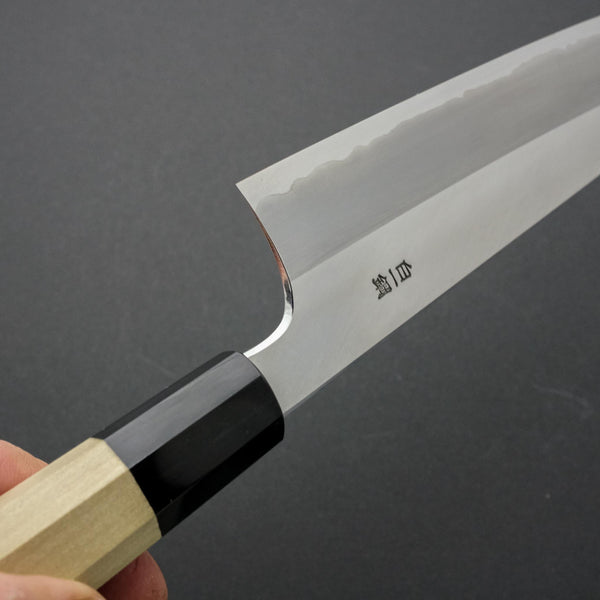 Hitohira Togashi White #1 Stainless Clad Kiritsuke Gyuto 210mm Ho Wood Handle - Tetogi