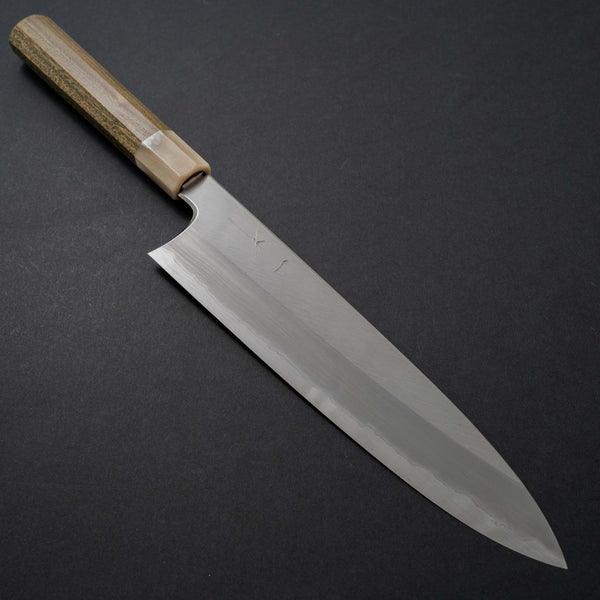 Hitohira Togashi White #1 Stainless Clad Migaki Gyuto 240mm Palo Santo Handle - Tetogi