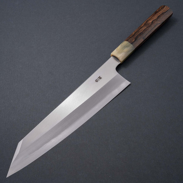 Hitohira Togashi White #1 Stainless Clad Migaki Kiritsuke Gyuto 240mm Ziricote Handle