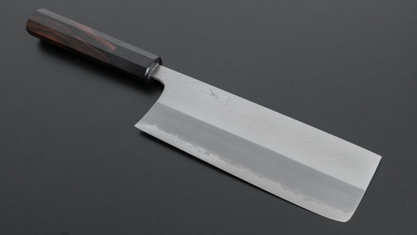 Hitohira Togashi White #1 Stainless Clad Migaki Nakiri 180mm Taihei Makassar Ebony Handle