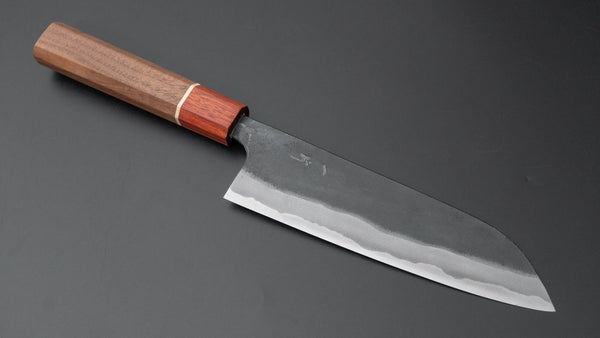 Hitohira Tosa Kurouchi Blue #2 Santoku 170mm Walnut Handle (Rengas Ferrule) - Tetogi