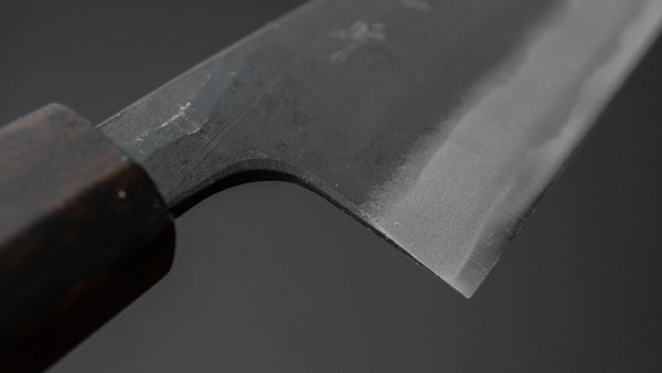 Hitohira Tosa Kurouchi Blue #2 Santoku 170mm Walnut Handle (Ziricote Ferrule) - Tetogi