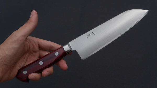 Hitohira TP Santoku 170mm Wine Pakka Handle - Tetogi