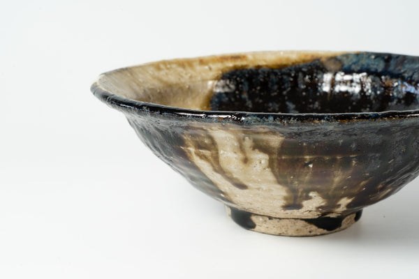 Komon Okuda Asabachi Bowl Medium Tessaiyu (iron glaze) - Tetogi