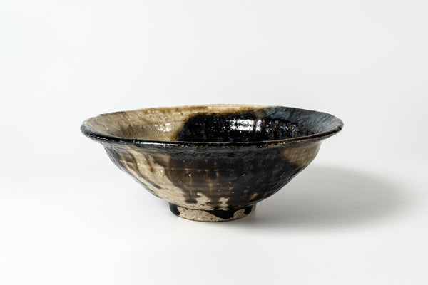 Komon Seji Okuda Asabachi Bowl Large Tessaiyu (iron glaze) - Tetogi