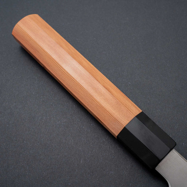 Kopi af Hitohira Kikuchiyo Izo Silver #3 Gyuto 240mm Yakusugi Cedar Handle (Black ferrule) - Tetogi