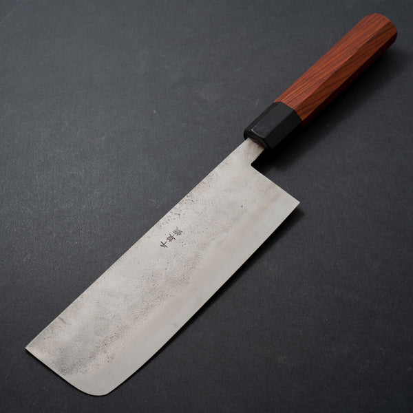 Morihei Hisamoto Blue Super Tsuchime Stainless Clad Nakiri 165mm Shitan Handle - Tetogi