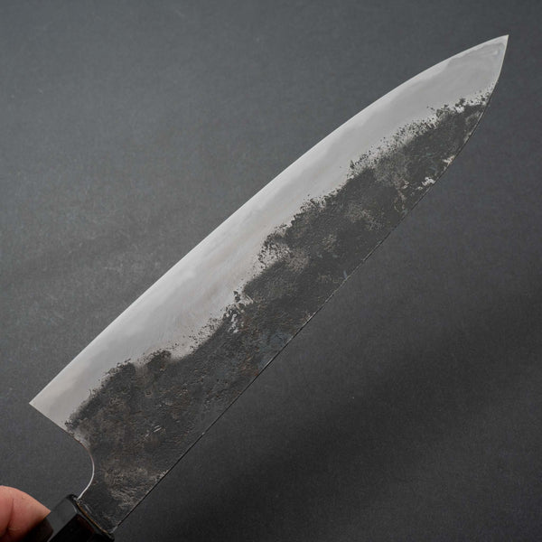 Morihei Hisamoto Kurouchi White #1 Gyuto 240 Taihei Custom Palo Santo Octagonal Handle (fine finish) - Tetogi