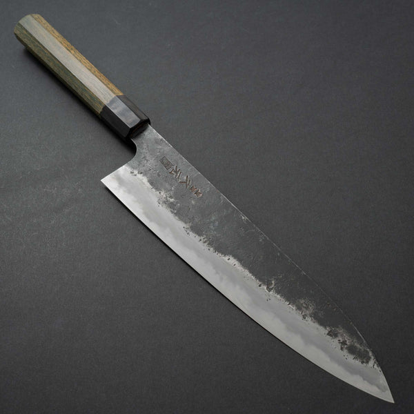 Morihei Hisamoto Kurouchi White #1 Gyuto 240 Taihei Custom Palo Santo Octagonal Handle (fine finish) - Tetogi