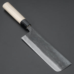 Morihei Kikuyu White #2 Kurouchi Nakiri 165mm Poplar Handle - Tetogi