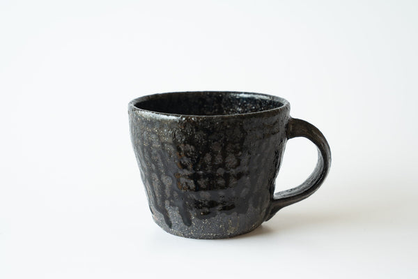 Seji Okuda - Low Mug Kuro Haiyu (black ash glaze) - Tetogi