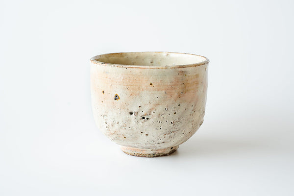 Shinichi Kotsuji - Tsutsu Chawan (tube tea bowl) Haiyugesho (ash glaze) - Tetogi