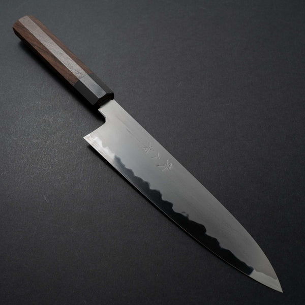 Tetsujin Blue #2 Kasumi Gyuto 210mm Taihei Rosewood Handle (Black Ferrule) - Tetogi