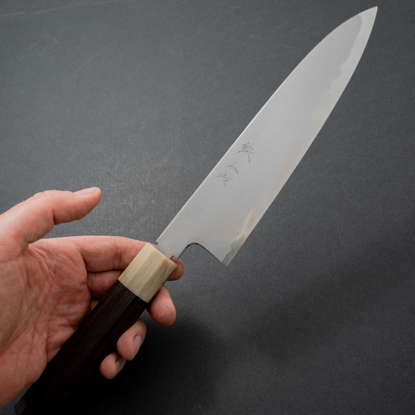 Tetsujin Blue #2 Kasumi Gyuto 210mm Taihei Rosewood Handle (Blond Ferrule) - Tetogi