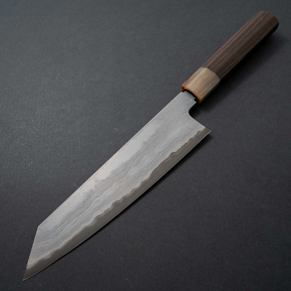 Tetsujin Blue #2 Metal Flow Kiritsuke Gyuto 210mm Taihei Makassar Ebony Handle