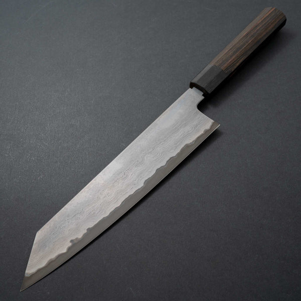 Tetsujin Blue #2 Metal Flow Kiritsuke Gyuto 240mm Taihei Makassar Ebony Handle - Tetogi